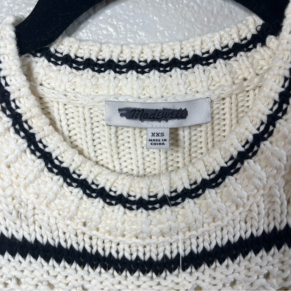 NWT Madewell Cream and Black Striped Sweater Vest in 100% Cotton XXS - Picture 6 of 12